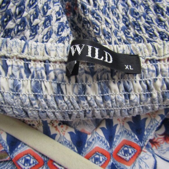 Women's Boho Printed Maxi Dress XL Blue Casual Maximalist Tribal Geometric - Picture 10 of 10